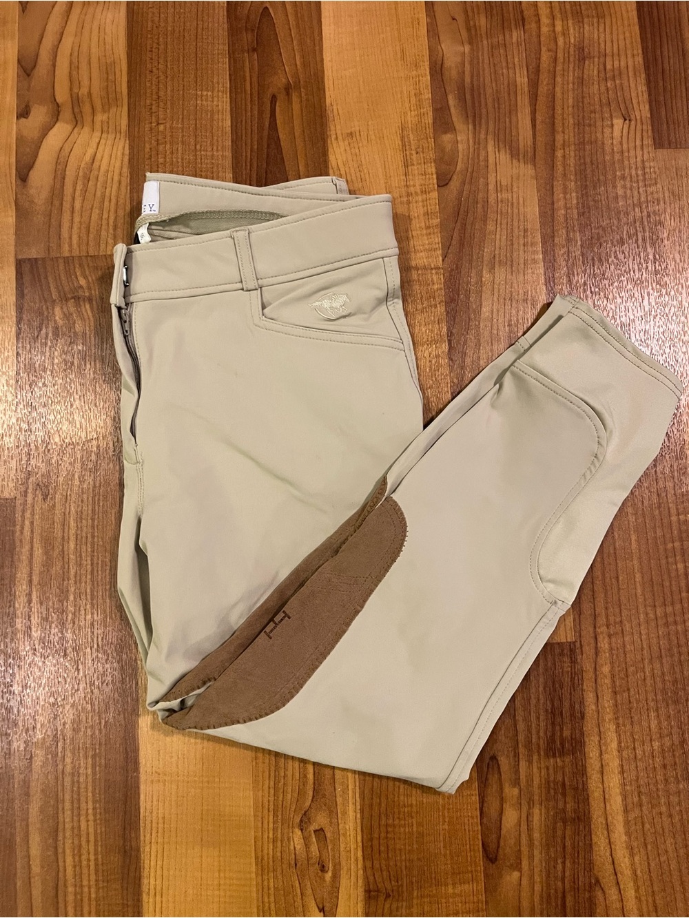 Hadley by Smartpak Mid Rise Tan Breeches with Suede Knee Patch